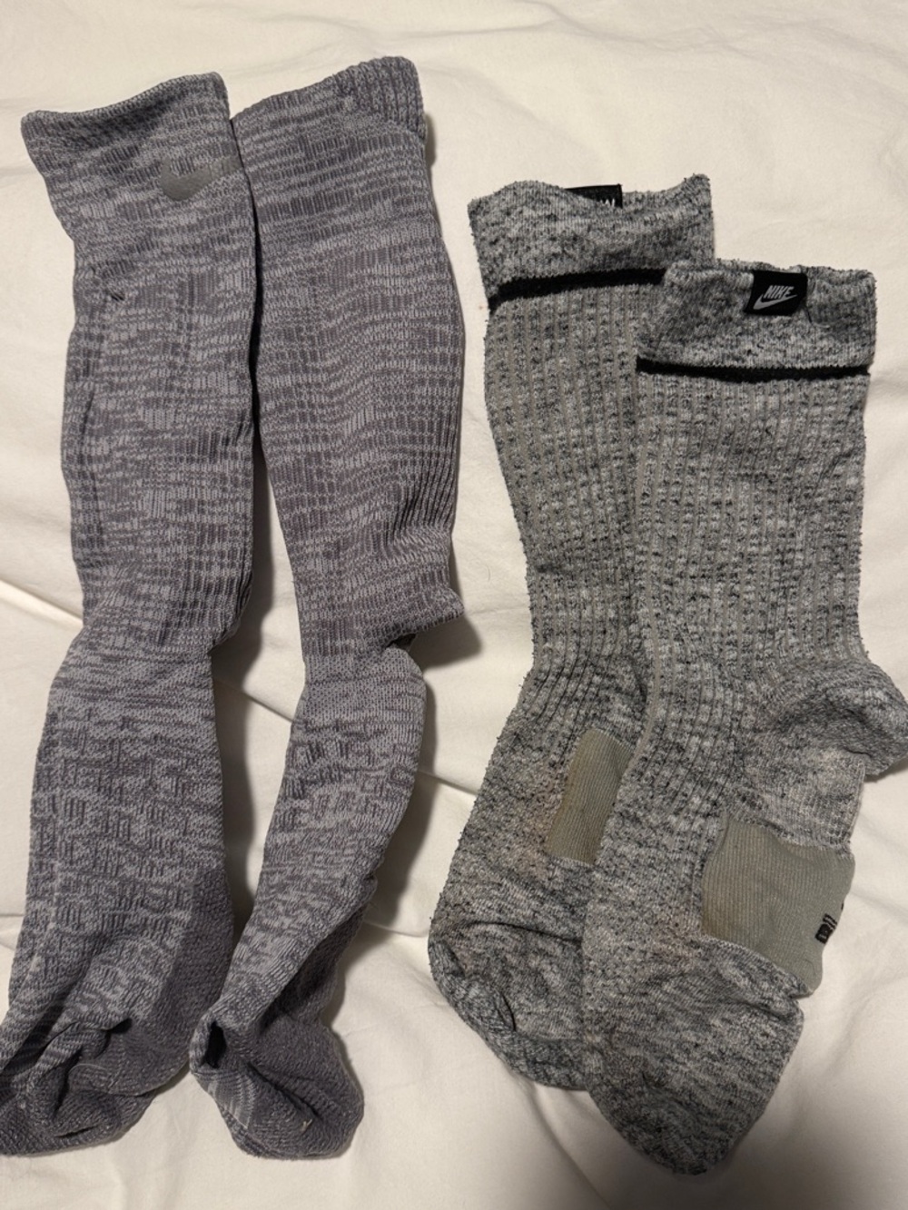Nike Men's Heather Gray Athletic Crew Socks - 2 Pair Set